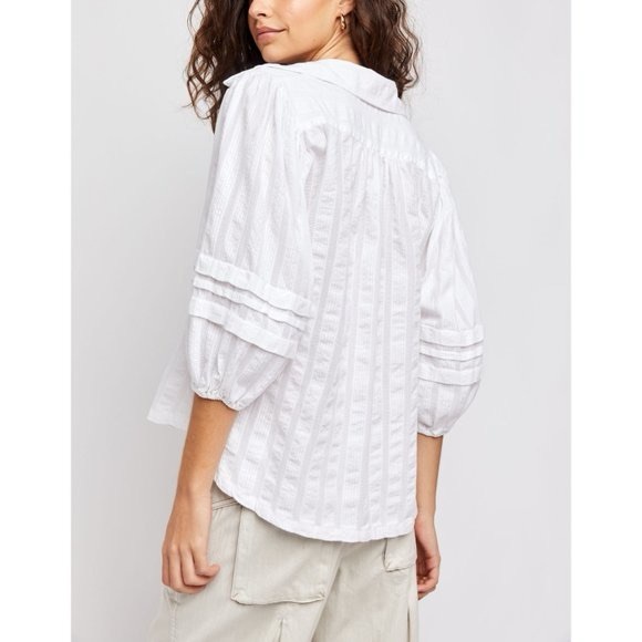 Free People Happy Days Blouse Ivory Size Medium - Picture 7 of 16
